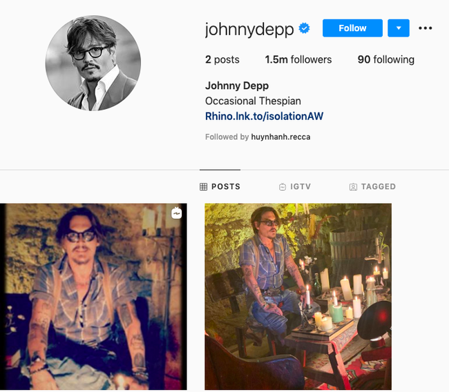 Johnny Depp tức tốc lập Instagram sau ồn ào Amber Heard bị lộ bằng chứng "dẫn trai về nhà", còn chần chờ gì mà không follow? - Ảnh 1.