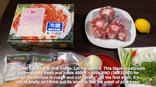 Quỳnh Trần JP chơi lớn với vlog làm phở từ nguyên liệu nhà giàu gồm thịt bò Kobe và nấm Truffle, 1 tô phở của nàng bằng vài chục tô ở Việt Nam - Ảnh 1.