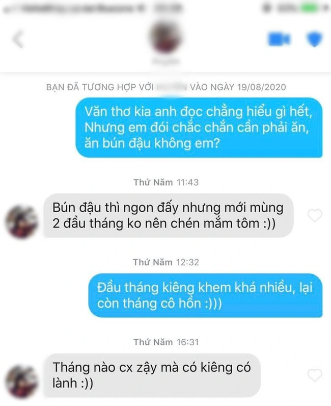 Chàng trai quẹt Tinder tìm người đi ăn bún đậu cùng, ghi nhẹ trên bio là &quot;FWB&quot; xem kỹ mới biết ý nghĩa - Ảnh 2.