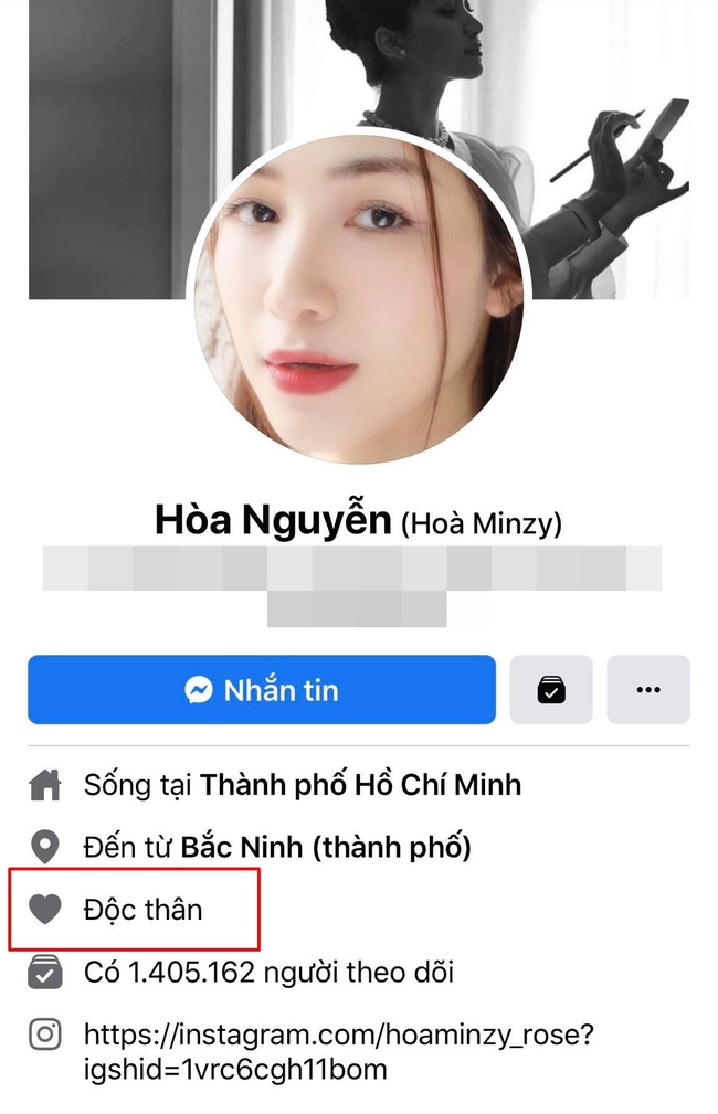 Phát hiện Hòa Minzy và bạn trai thiếu gia cùng công khai "độc thân" trên trang cá nhân, chuyện gì đây? - Ảnh 2.