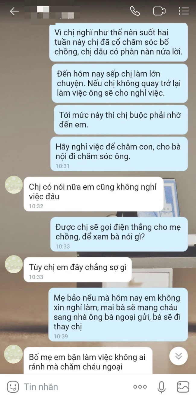 Lo sợ bị đuổi việc vì nghỉ 2 tuần chăm sóc bố chồng nên tôi đã bảo em dâu thay chân, nào ngờ nhận được câu trả lời choáng váng - Ảnh 6.