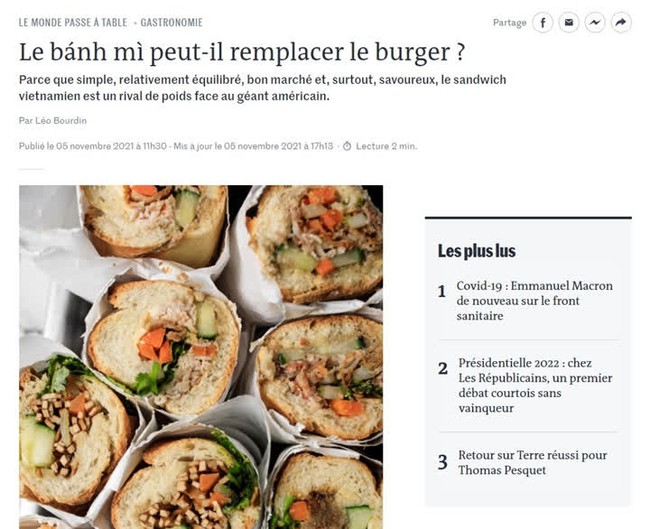 Tờ báo danh tiếng của Pháp gọi bánh mỳ Việt Nam là "đối thủ" của hamburger Mỹ, dành nhiều lời khen cho món ăn đường phố đặc biệt này!  - Ảnh 1.
