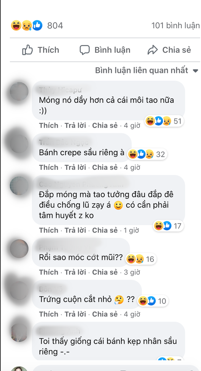 Cô gái chia sẻ bộ nail "cồng kềnh" giá 300 nghìn, dân mạng thi nhau so sánh: Vừa giống bánh crepe vừa giống đất nặn nhưng lại uốn lượn như đường lên rẫy - Ảnh 2.