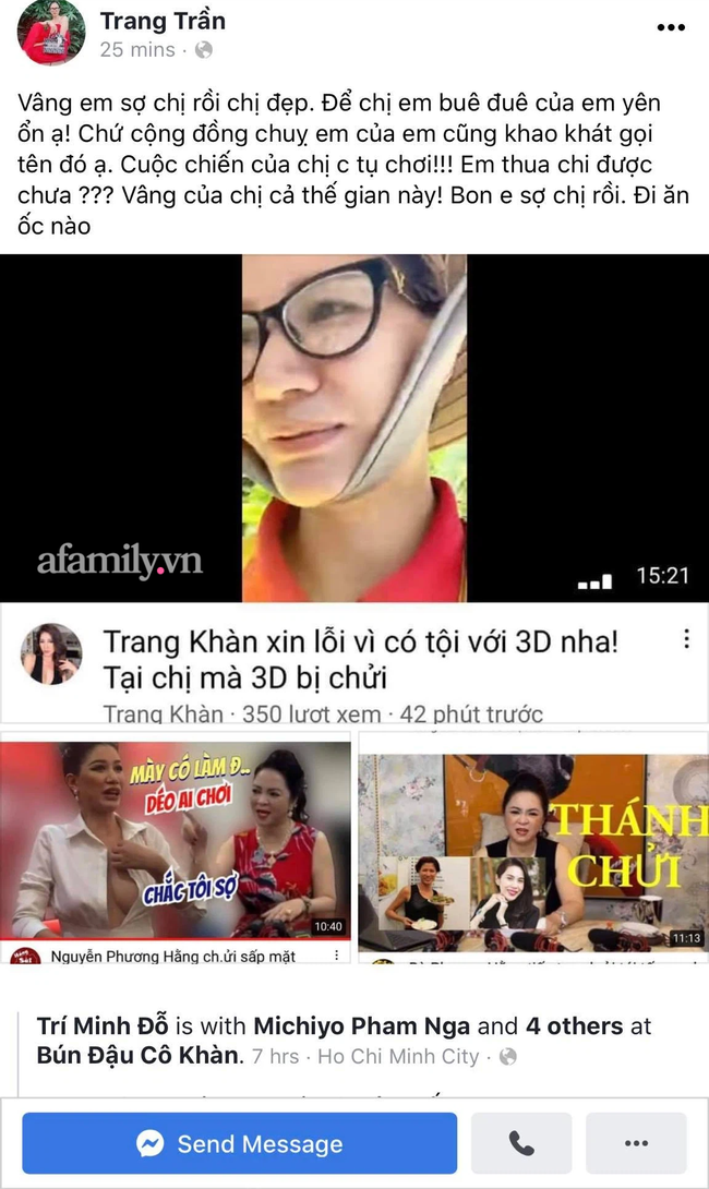 Trang Khàn khóa Fanpage sau 30 phút đăng trạng thái nhắc tới bà Phương Hằng - vợ Dũng "lò vôi": "Em thua chị được chưa?" - Ảnh 2.