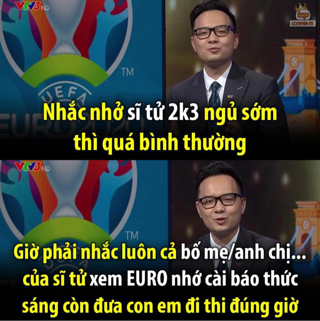 VTV lại có thêm "1 vựa muối", đang bình luận Euro say mê nhưng cũng không quên nhắc khán giả cài báo thức để... kịp giờ đưa con đi thi - Ảnh 1.