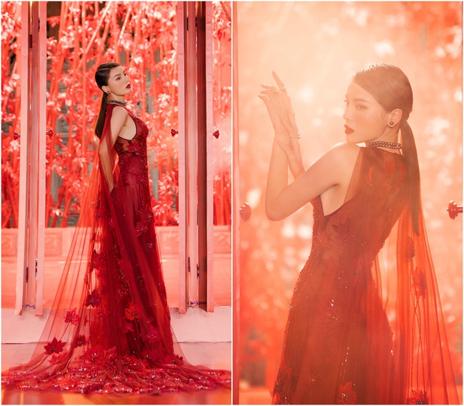 Thần thái sắc lẹm, Hoa hậu Kỳ Duyên diện đầm xuyên thấu, làm vedette tại show Lê Thanh Hòa - Ảnh 6.
