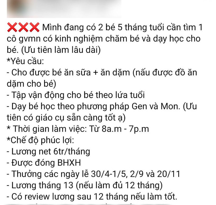 Tin tuyển giáo viên mầm non ở Hà Nội khiến dân tình tranh cãi nảy lửa, 