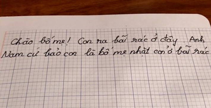 Bé gái để lại tâm thư rồi bỏ đi vì bị trêu 
