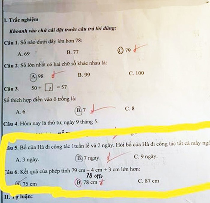 Phép Toán 78 > 75 bị cô giáo CHẤM SAI, phụ huynh đăng đàn thắc mắc: Dân tình xem xong cũng HOANG MANG dữ dội - Ảnh 1.