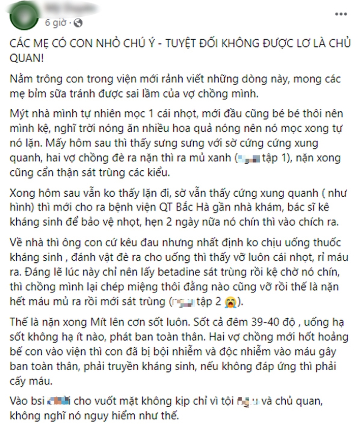 Từ chuyện nặn nhọt cứu con, bố mẹ vô tình khiến trẻ phải nhập viện, suýt phải cấy máu: Đâu mới là cách xử lý đúng khi trẻ bị mụn nhọt? - Ảnh 1.